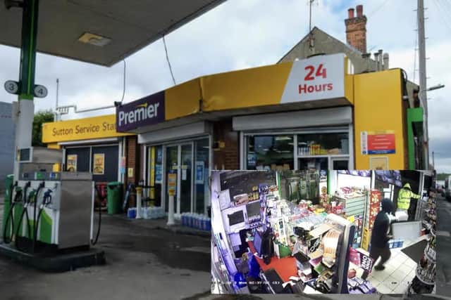 BP garage on Sutton Road, Huthwaite. CCTV was captured of the theft taking place on Monday, May 1.
