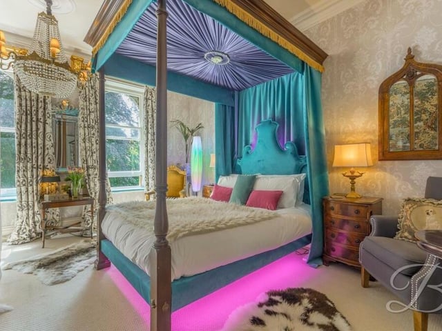Brace yourself now for a handful of superb double bedrooms on the first floor, especially those that are currently blessed with amazing four-poster beds.This one also has fitted carpets and a window facing the front of the £850,000 house.