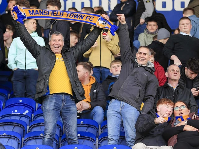 Mansfield Town fans ahead of kick-off at the weekend.