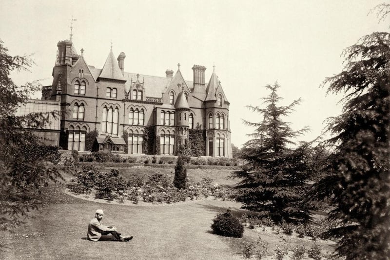Bestwood Lodge, Bestwood Park, in 1880. Designed by Samuel Saunders Teulon, this was the home of Duke of St Albans. The site is reputedly haunted by the ghost of William Ruddick.