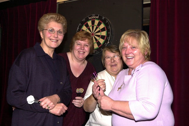 The Bentley Ladies Darts League 2003 finals night was held at the Markham Officials Club, Armthorpe. Our picture shows Alison Trophy winners, Askern Spa B, from left, Pam Boothe, Beth Feely, Olga Moore and Sue Russell.