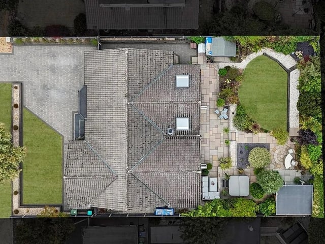 The spacious detached bungalow sits on a generous plot