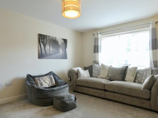 A third glance at the living room. The window overlooks the front of the Forest Town property.