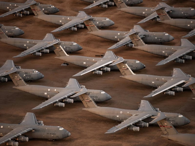 These astounding images show billions of dollars worth of aircraft parked up and disused due to COVID-19 travel restrictions.