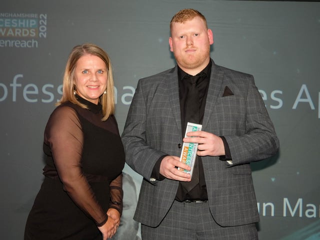 Professional Services winner Shaun Marr and Charlotte Shemilt from National World