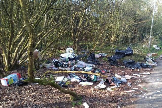 One of the recent fly-tips that Mansfield District Council has cleaned up