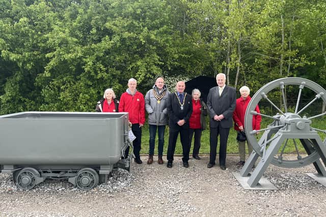 Colliers Wood - Mine car and pulley wheel