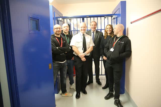 L-R  Matt Hunt, Ian Salmon, Chief Constable Craig Guildford, PCC Paddy Tipping, Alex Peace-Gadsby, Jay Moore
