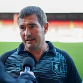 Mansfield Town manager Nigel Clough reflects on his team's performance during the Sky Bet League Two match against Leyton Orient at the Breyer Group Stadium  
Photo : Chris Holloway/The Bigger Picture.media.