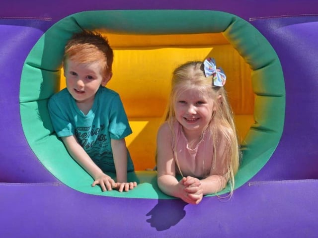 Edward and Enya enjoying the summer fun day at Cherubs Childcare Centre in Mansfield Woodhouse in 2016.
