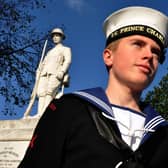 Luke Tinker, aged 14, from Sutton, who represented the Mansfield Sea Cadets and the Royal Marine Cadets when he was chosen to stand on guard at the Sutton War Memorial for the Remembrance parade in 2014.