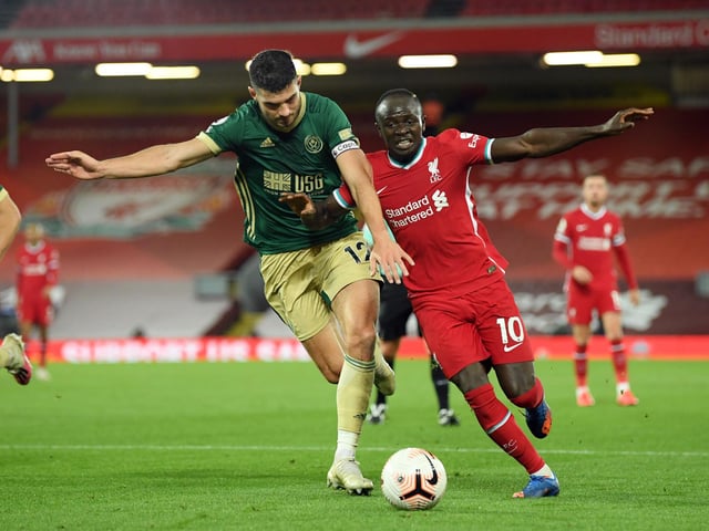 Liverpool's shots: 17. Liverpool's xG: 2.76. Blades' shots: 13. Blades' xG: 1.69.