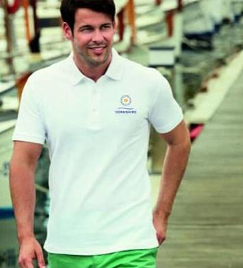 Show your pride for Yorkshire with this polo shirt that features an embroidered white rose.