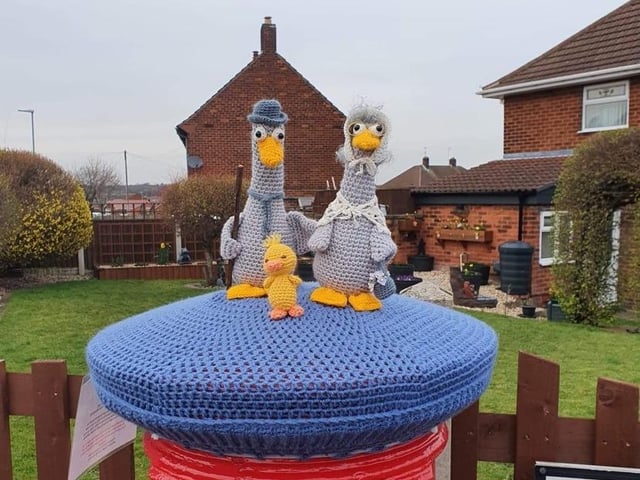 Quirky characters on the corner.