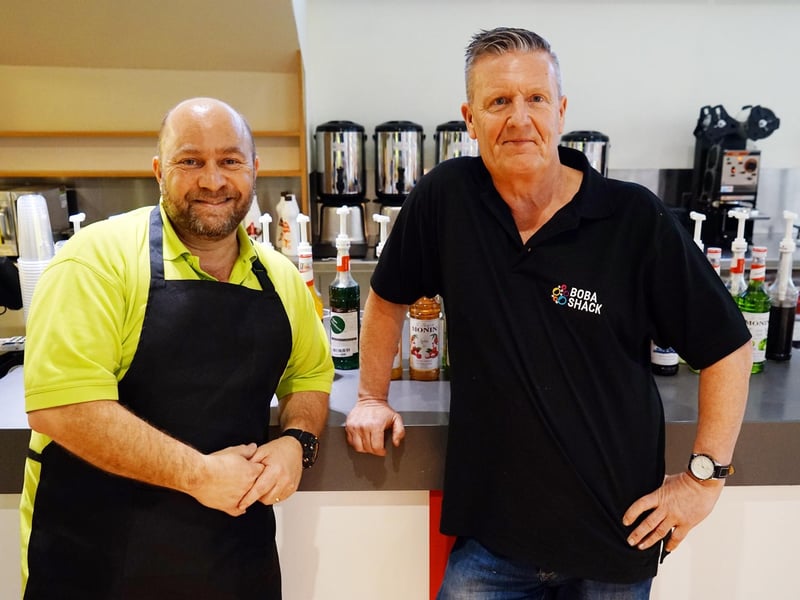 First look at new Boba Shack - new bubble tea shop in Four Seasons Mansfield. Steve Smith and Phil Price.