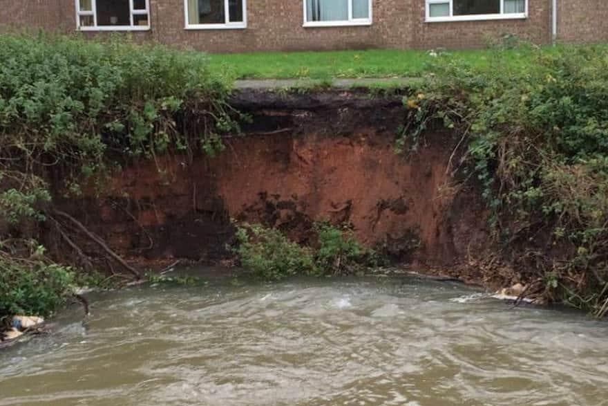Collapsing River Collapsed river bank in Warsop to get stabilisation works in summer