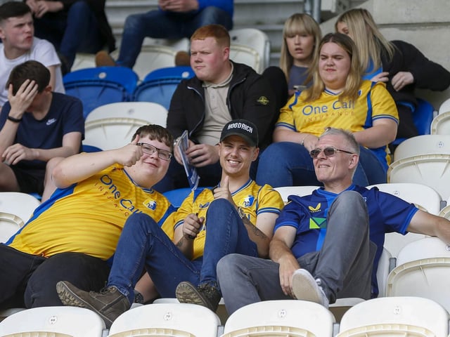 Mansfield Town fans ahead of the game with Colchester United.