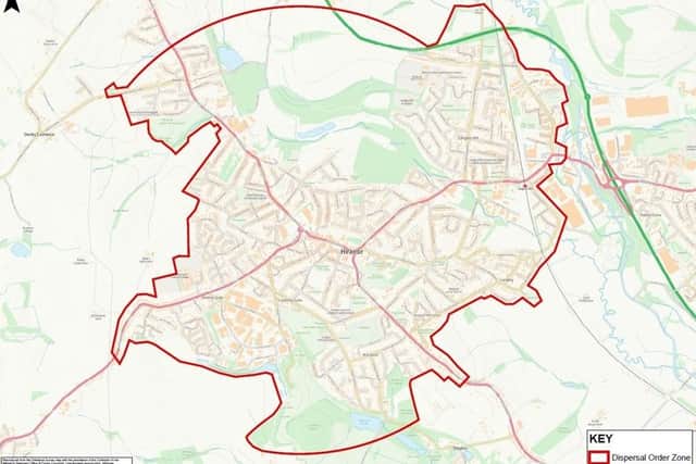 A map of the dispersal order zone for Heanor, Langley Mill and surrounding areas.