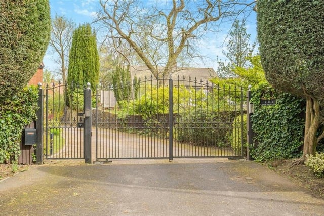 The last photo of our gallery focuses on the remote-controlled, electric gates that open on to the driveway at Fox Hollow. The house is set well back and hidden from Longdale Lane as part of a small development consisting of just three properties.