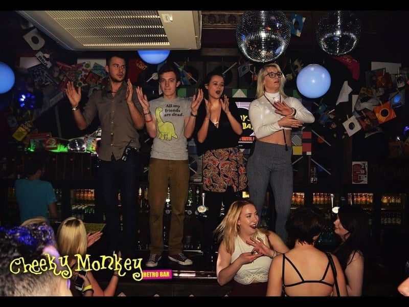 Busting out some moves on the bar