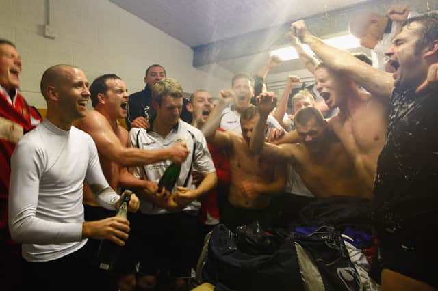 Eastwood celebrate beating Wycombe Wanderers. Photo: Getty Images.