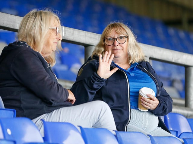 Mansfield Town fans enjoy the 3-0 win at Oldham Athletic.