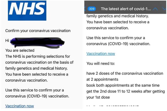 The email looks and sounds very similar to the NHS' own website