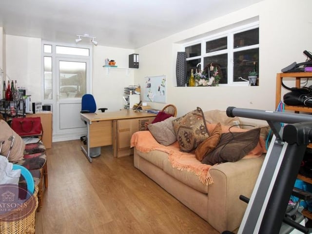 This is the separate office that sits alongside the garage at the Knowle Lane property. It is ideal if you work from home but, equally, it is so flexible that it could be converted into a gym, a garden room or a playroom.