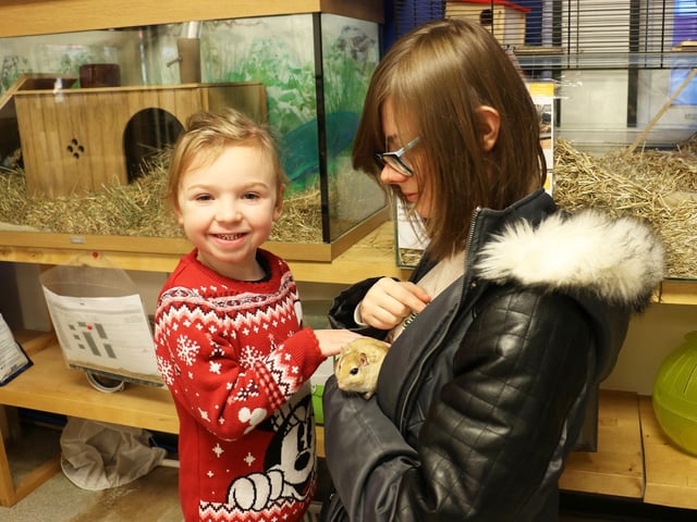 Lacey Schofield was delighted to meet both the furry and the scaly animals