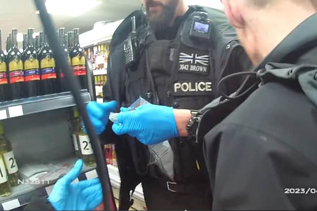 Drug dealer Jamie Cooke was arrested inside a shop. (Picture: Nottinghamshire Police.)