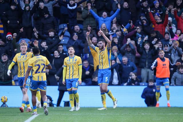 Stags score during the Sky Bet League 1 match against Stockport County FC at the One Call Stadium, 20 Dec 2025, Photo credit Chris & Jeanette Holloway / The Bigger Picture.media