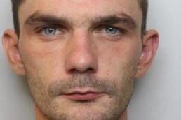 Pictured is Danny Trotter, of no fixed abode, who was locked up in March, 2019, for a minimum of 22 years after being found guilty of murdering Gavin Singleton, 31, in a stabbing attack in Hillsborough, Sheffield. Trotter was aged 24 at the time he was sentenced at Sheffield Crown Court.