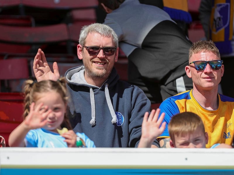 Mansfield Town fans ahead of kick-off at Swindon Town.