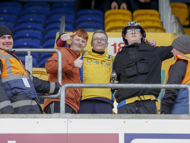 Mansfield Town fans ahead of the victory over Notts County.