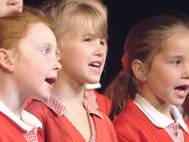 Mansfield St Peters C of E Primary Children's Choir pictured at the Palace Theatre during the Music and Drama Festival held in 2007