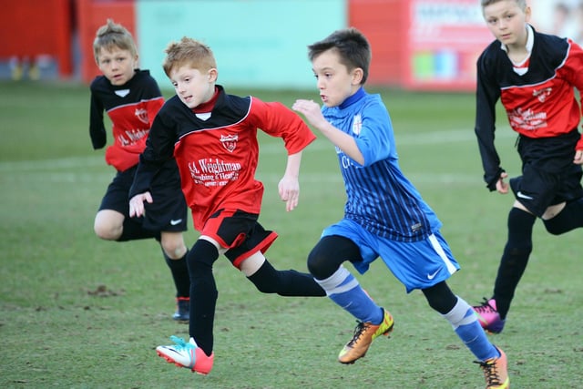 Chad Youth League U10's final between ADASFC Panthers, (red and black) and Derwent Rangers.