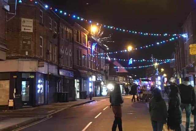 The Christmas lights in Eastwood back in 2019.
