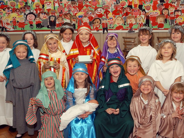 Pupils who formed part of the traditional nativity line-up of Forest Town Primary School's key stage 1 Christmas production named Christmas with Aliens pictured during dress rehearsal in 2011.