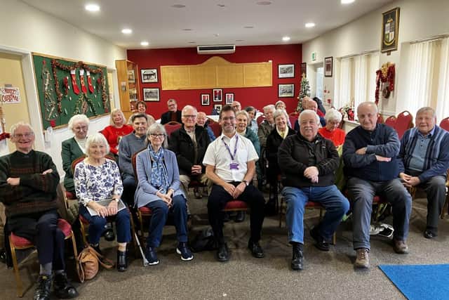 Andy Abrahams, Mansfield mayor, centre, with members of Mansfield & District u3a's current affairs group.