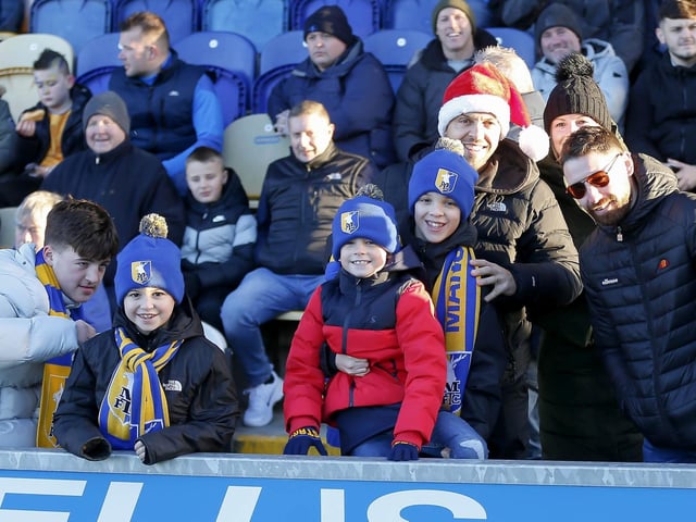 Stags fans at the Boxing Day match against Northampton Town.