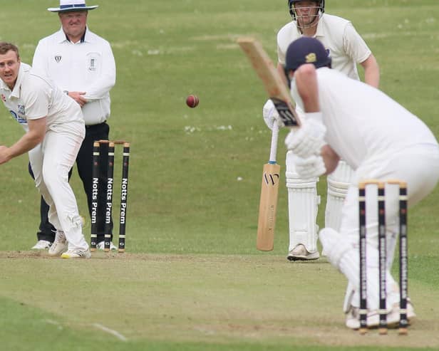 Tom Row faces Martin Weightman on his way to a century for Cuckney.