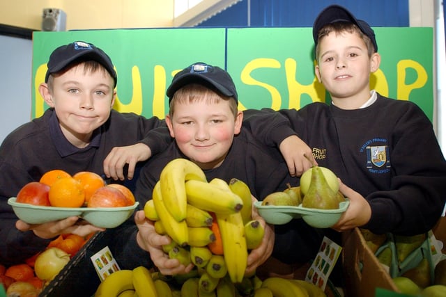 Healthy eating was definitely on the menu at St Helen's Primary School in 2005. Remember this?