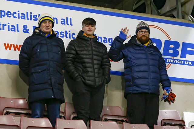 Mansfield Town fans at Northampton Town last night.