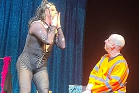 Drag queen Suga Phoenix and actor Jack Burrows starring in 'The Road to Zandra'.