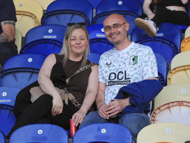 Mansfield fans during the Sky Bet League 1 match against Peterborough Utd FC at the One Call Stadium, 30 April 2025, Photo credit Chris & Jeanette Holloway / The Bigger Picture.media : Mansfield Town turned on the style to make light work of Peterborough United.