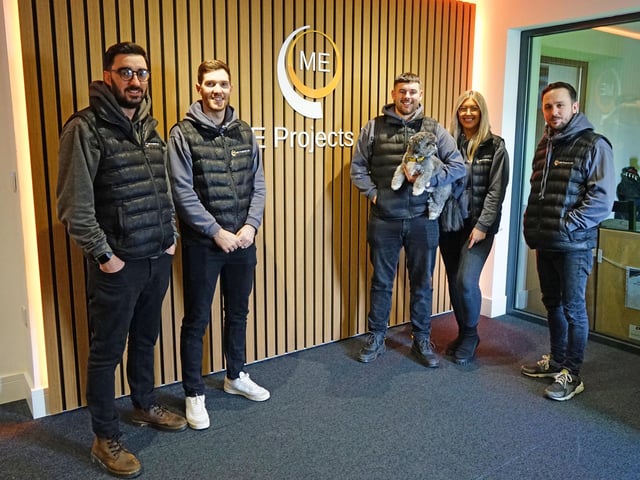 Anton Dove (pre-construction manager), Keane Haslam (director), Lloyd Kemp (director), Eleanor Shannon (accounts manager) and Grant Lewis (mechanical project manager).