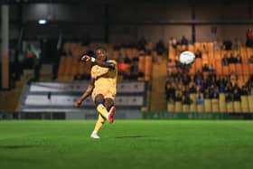 Deji Oshilaja in action during the Jersey Mike’s Trophy match against Port Vale FC at Vale Park, 06 Oct 2026. Photo credit Chris & Jeanette Holloway / The Bigger Picture.media