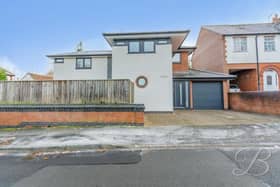 This unusual-looking four-bedroom, detached house on Harlow Avenue, Mansfield is on the market with estate agents BuckleyBrown, who are inviting offers in the region of £525,000.