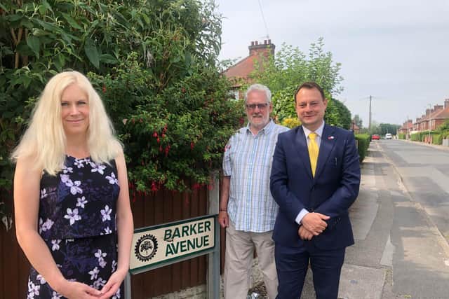 Councillor Tony Brewer pictured with Ashfield District Council leader Cllr Jason Zadrozny and Cllr Melanie Darrington.