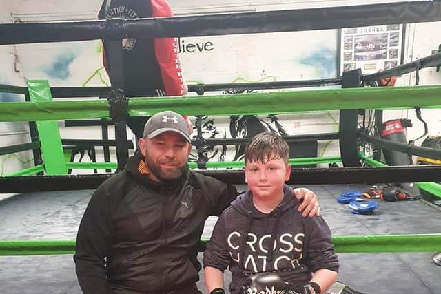Jaydan Hanson-Moore with Neil Huntley